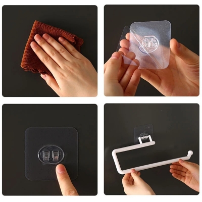 Picture of Punchfree Kitchen Paper Towel Rack Holder Paper Roll Rack Hanger Rag Storage Rack Wallmounted Towel Kitchen Bathroom Accessories- D Shop