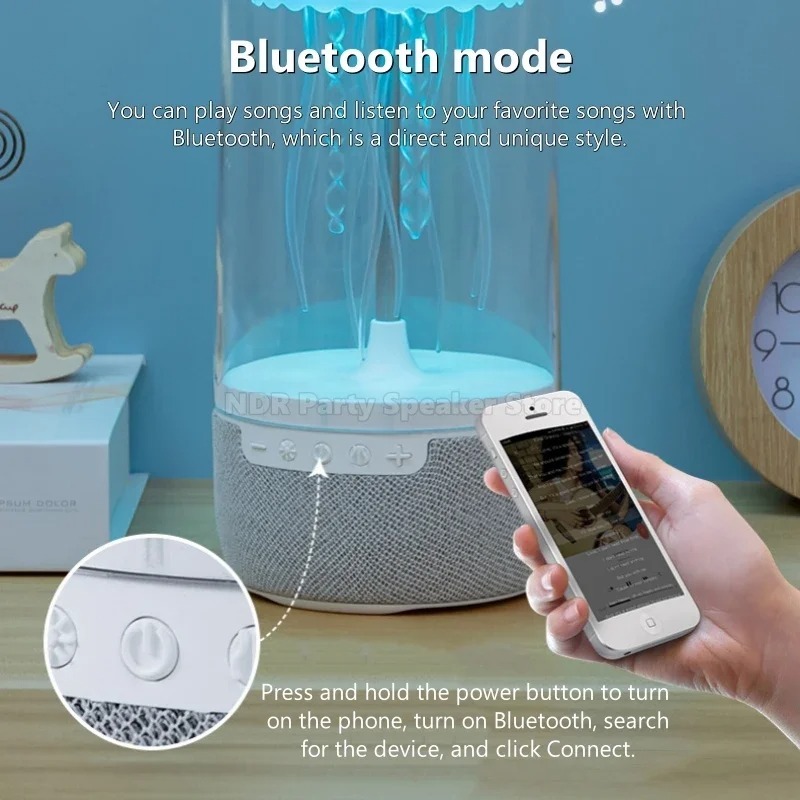 Picture of New RGB Color Dynamics Bluetooth Speakers Jellyfish Lava Lamp Portable Stereo Sound Box With Night Light Desktop Audio Player_ D Shop