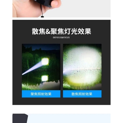 Picture of HLZ strong light flashlight T40 zoom white remote light outdoor multi-function flashlight_D Shop