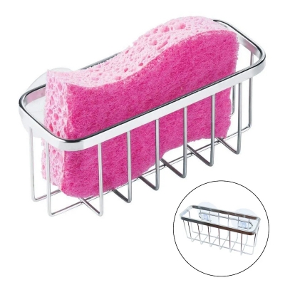 Picture of Kitchen Stainless Steel Sink Sponges Holder Storage Organizer Self Adhesive Drain Drying Rack Kitchen Wall Hooks Accessories_D Shop