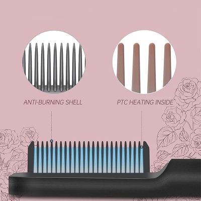 Picture of Hair Straightener Professional Ptc Quick Heated Electric Hot Comb Hair Comb Personal Care Multifunctional Hairstyle Brush_ D Shop