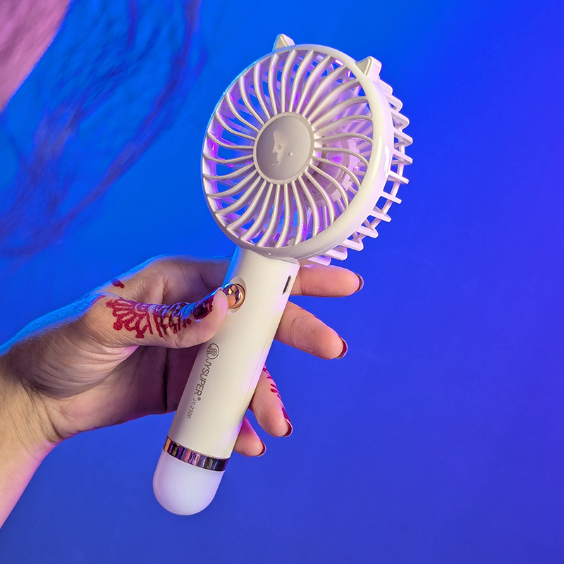 Picture of JYSUPER 2320 Mini Fan Rechargeable Hand Held Multi Function Strong Wind Bright Led Light-D Shop
