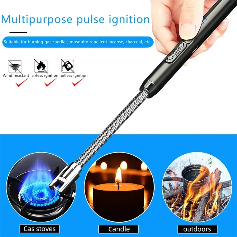 Picture of USB Rechargeable Arc Flameless Plasma Lighter - Windproof Kitchen Silent Lighter for BBQ, Gas Stove and Firestarter_D Shop