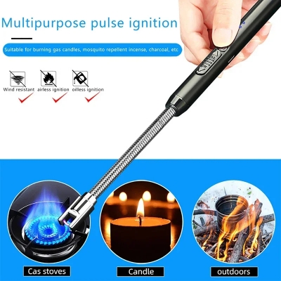 Picture of USB Rechargeable Arc Flameless Plasma Lighter - Windproof Kitchen Silent Lighter for BBQ, Gas Stove and Firestarter_D Shop