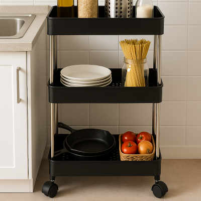 Picture of Narrow Type Multi Purpose Gap Storage Trolly Rack Multifunctional Movable Gap Storage Cart_ D Shop