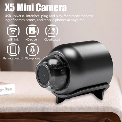 Picture of X5 Mini WiFi Camera Included Sound Detector App Control for Home Office Micro USB Baby Monitor Take Screenshots Record Videos_D Shop
