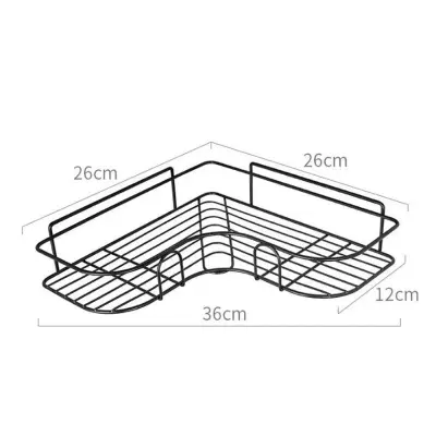 Picture of Bathroom Corner Storage Shelves Wall Mounted Rack Shampoo Holder Iron Shower Drain Basket Punch-Free Organizer Bath Accessories_ D Shop