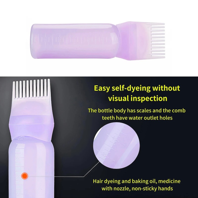 Picture of 160ml Multicolor Plastic Hair Dye Refillable Bottle Applicator Oil Comb Dispensing Salon Hair Coloring Hairdressing Styling Tool_D Shop