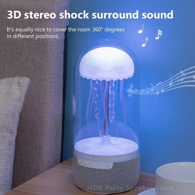 Picture of New RGB Color Dynamics Bluetooth Speakers Jellyfish Lava Lamp Portable Stereo Sound Box With Night Light Desktop Audio Player_ D Shop