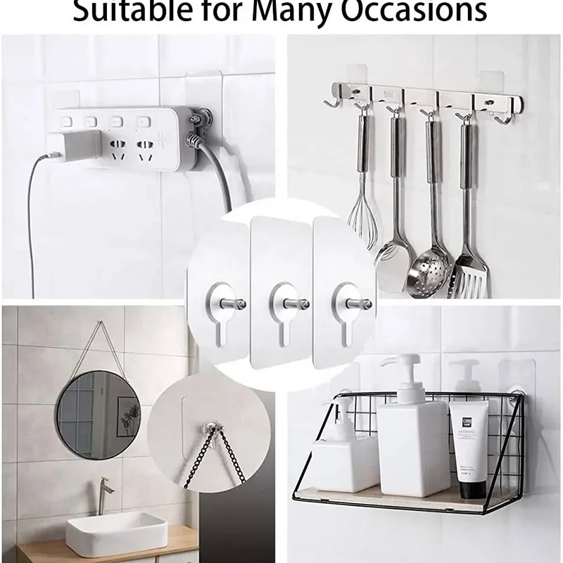 Picture of 5pcs Super Strong Adhesive Wall Hooks Maximum Hold for Kitchen Bathroom Damage Free Hanging Posters Shelves Nails Storage-D shop