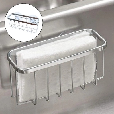 Picture of Kitchen Stainless Steel Sink Sponges Holder Storage Organizer Self Adhesive Drain Drying Rack Kitchen Wall Hooks Accessories_D Shop