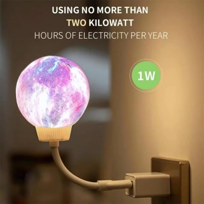 Picture of New Voice Control Smart Moon Lamp 3 Lighting Modes Can Be Timed USB Energy-Saving Lamp Rotatable Plug-In Bedside Lamp-D shop