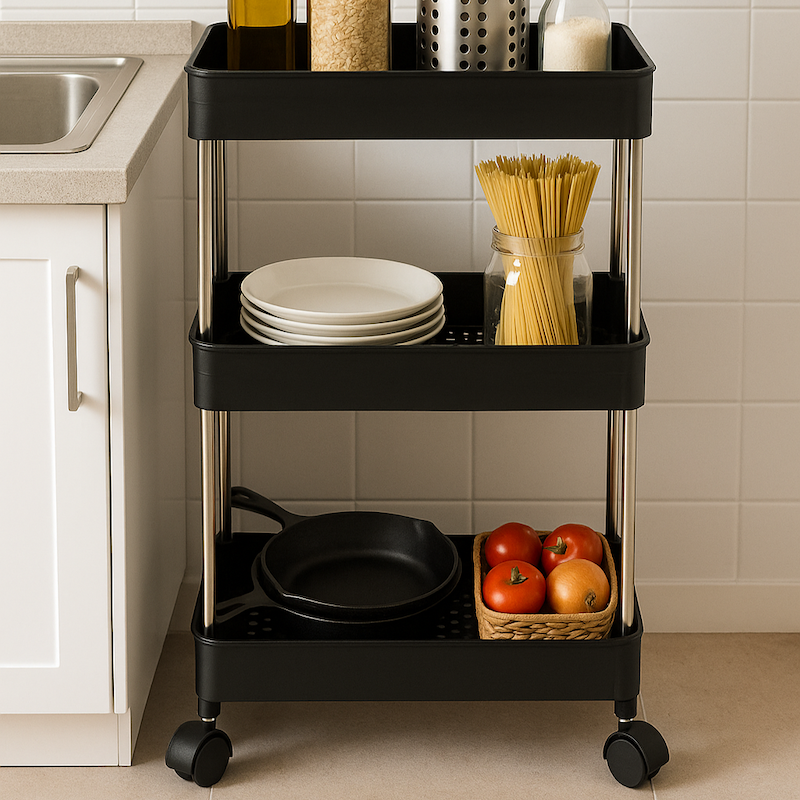 Picture of Narrow Type Multi Purpose Gap Storage Trolly Rack Multifunctional Movable Gap Storage Cart_ D Shop