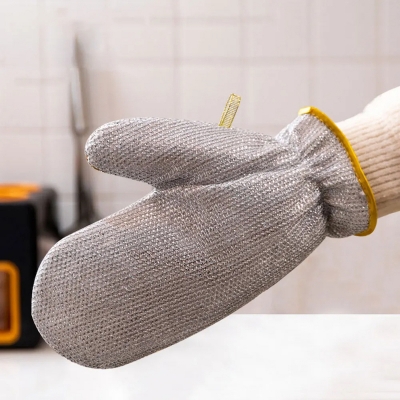 Picture of D shop 1/2pcs Steel Kitchen Dishcloth Multipurpose Wire Dishwashing Rag Clean Glove Wet/dry Multipurpose Wire Miracle Cleaning Cloths