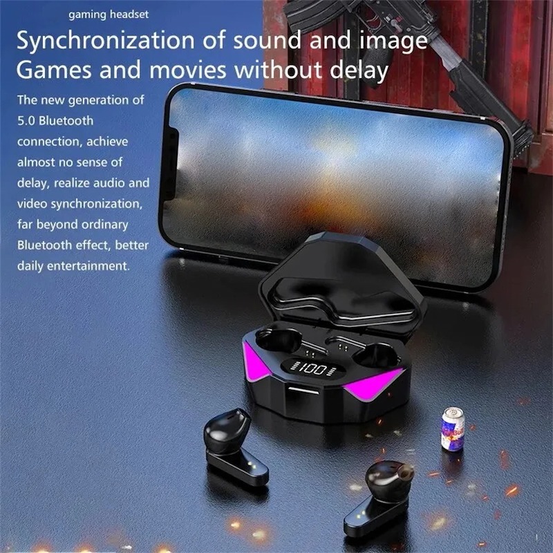 Picture of NEW AIR X15 Earphones Bluetooth Wireless Gamer Headphones Sport Low Latency Earbuds fone Gamer Headset Gamer With Mic Handfree_D Shop