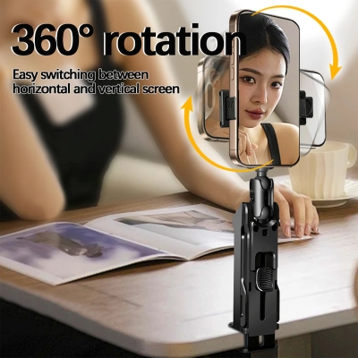 Picture of Portable Travel Airplanes Phone Holder 360 Rotating Adjustable Mobile Phone Mount Selfie Foldable Pocket Size Metal Phone Stand