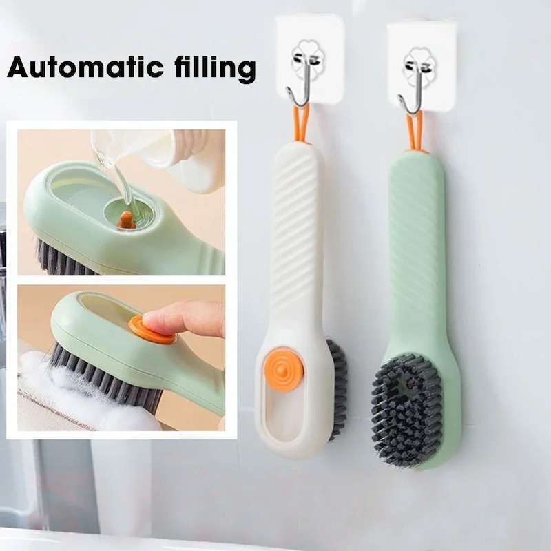 Picture of Multifunctional Shoe Brushes With Soap Dispenser Long Handle Brush Cleaner For Clothes Shoes Household Laundry Cleaning Brush_D Shop