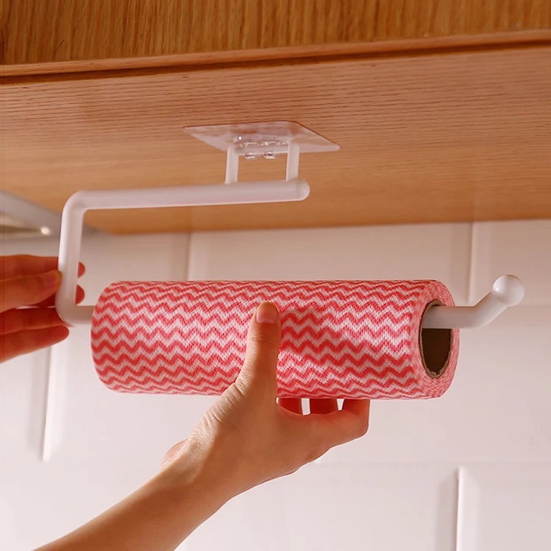 Picture of Punchfree Kitchen Paper Towel Rack Holder Paper Roll Rack Hanger Rag Storage Rack Wallmounted Towel Kitchen Bathroom Accessories- D Shop