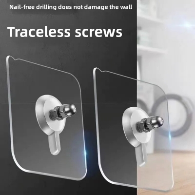 Picture of 5pcs Super Strong Adhesive Wall Hooks Maximum Hold for Kitchen Bathroom Damage Free Hanging Posters Shelves Nails Storage-D shop