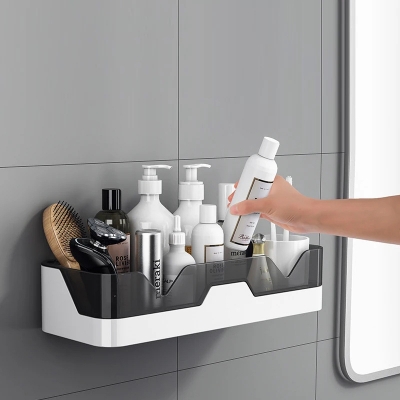 Picture of ​Bathroom Shelf Organizer Wall Mount Plastics Toiletries Holder No Drill Shower Storage Rack Corner Shelves Bathroom Accessories_D Shop