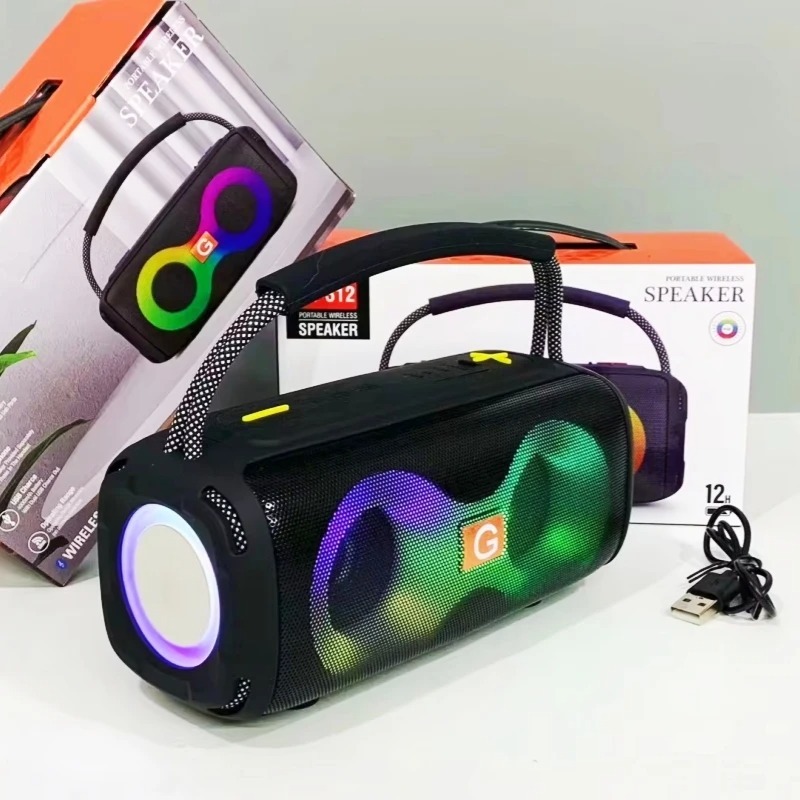 Picture of ET-312 Wireless Portable Deep Bass Speaker with FM Radio LED Colorful Light DJ Party Bluetooth Loud Speakers Hand-held Subwoofer_D Shop