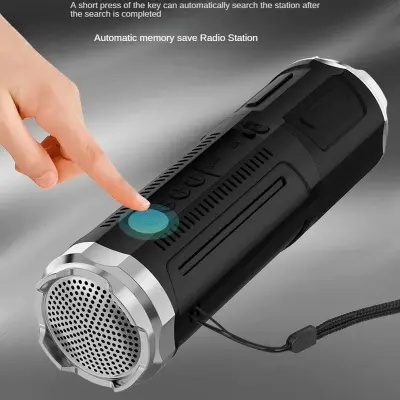 Picture of Portable Bluetooth Speaker With Zoomable Flashlight - 4 Dimming Modes FM Radio Long Lasting Life_D Shop