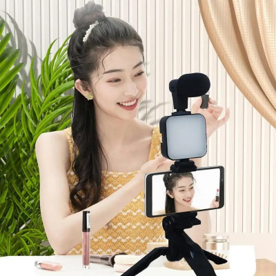 Picture of Vlogging Camera Kit Content Creator For Podcast And Vlogging Tripod Phone Holder Vlogger Kit With LED Light For Vlogging_D Shop