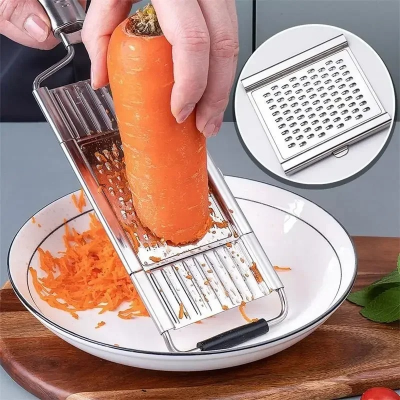Picture of 4 in1 Vegetable Slicer Stainless Steel Shredder Cutter Multi-Purpose Vegetable Slicer Cuts Set Manual Fruit Carrot Potato Grater_D Shop