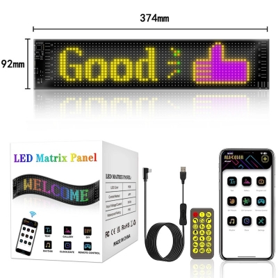 Picture of LED Matrix Pixel Panel Flexible RGB Pattern Graffiti Scrolling Text Animation Display Car Shop Reminder Light Bluetooth APP USB_ D Shop