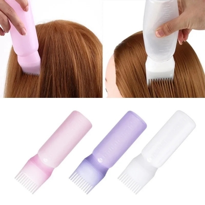 Picture of 160ml Multicolor Plastic Hair Dye Refillable Bottle Applicator Oil Comb Dispensing Salon Hair Coloring Hairdressing Styling Tool_D Shop