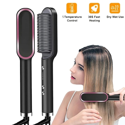 Picture of Hair Straightener Professional Ptc Quick Heated Electric Hot Comb Hair Comb Personal Care Multifunctional Hairstyle Brush_ D Shop