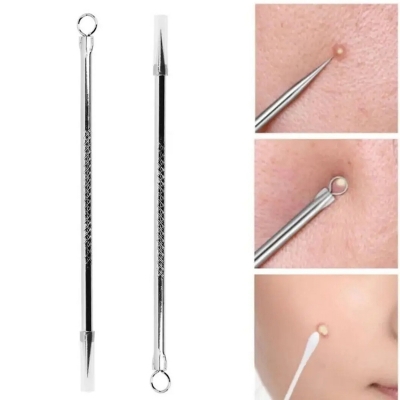 Picture of 3pcs Silver Blackhead Comedone Acne Blemish Extractor Remover Cosmetic Tool Stainless Needles Remove Tool