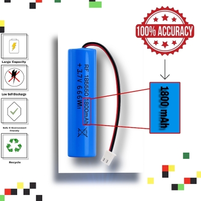 Picture of 1800mAh Rechargeable Lithium-Ion Battery Pack with PH2.0mm Plug – High Capacity for DIY Electronics, Toys, Bluetooth Speakers, and More-D Shop