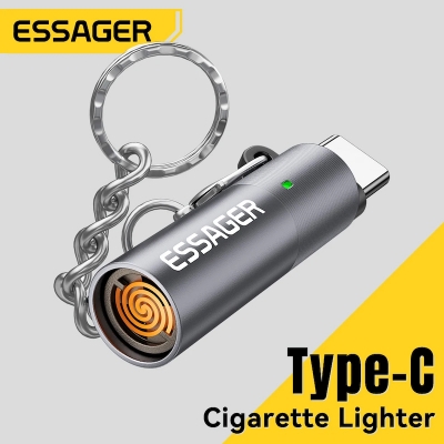 Picture of Essager Type C Mini Lighter Tungsten Wire Blow-to-Ignite Safety for Air Travel No Flame Auto Shut-Off OTG-Compatible with Phones_D Shop