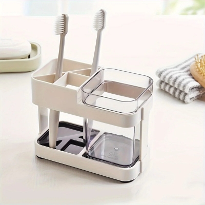 Picture of Creative toothpaste toothbrush holder set razor organizer with wash cup for bathroom_ D Shop