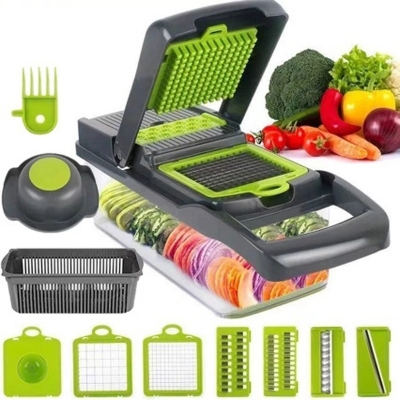 Picture of 16 IN1 Mandoline Slicer Veggie Food Chopper, Vegetable Cutter, Tomato Carrot Grater, Cheese French Onion Shredders Kitchen Tool_ D Shop