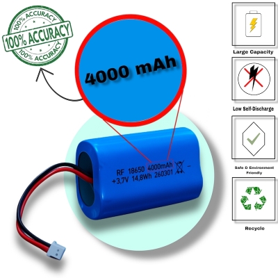 Picture of 4000mAh Rechargeable Lithium-Ion Battery Pack with PH2.0mm Plug – High Capacity for DIY Electronics, Toys, Bluetooth Speakers, and More