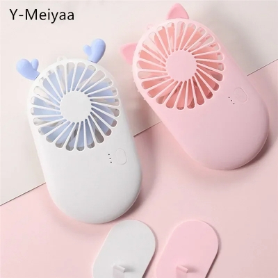 Picture of Portable Cute Three Speed Adjust USB Rechargeable Mini Handheld Fan Outdoor Travel Office Creative Desktop Mute Charging Fan New_D shop