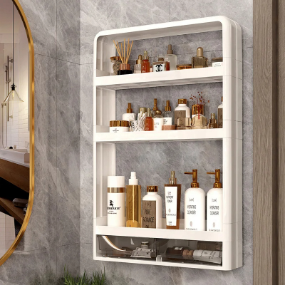 Picture of D shop 4 Layer  Kitchen , Bathroom ,Wall Mounted Shelf Multifunctional Toiletries Storage Rack. Kitchen Seasoning Bottle Storage Rack. Cosmetics Organizer