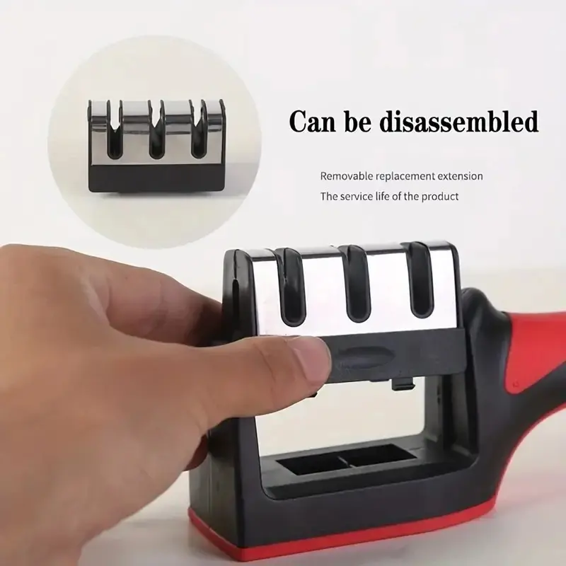 Picture of Kitchen Knife Sharpener Multi-function 3 Stages Type Quick Sharpening Tool With Non-slip Base Kitchen Knives Accessories Gadget_D Shop