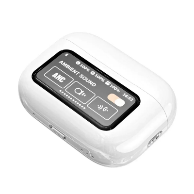 Picture of D Shop A9 Pro Touch Screen ANC Wireless Earphones TWS Noise Cancelling Earbud Bluetoth 5.3 Long Battery life HiFi Tone Quality