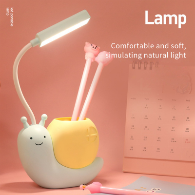 Picture of Cute Desk Lamp with Pen Holder Snail Rechargeable LED Table Lamp for Kids Foldable Reading Desk Light for Bedroom Nursery Study Home-D Shop