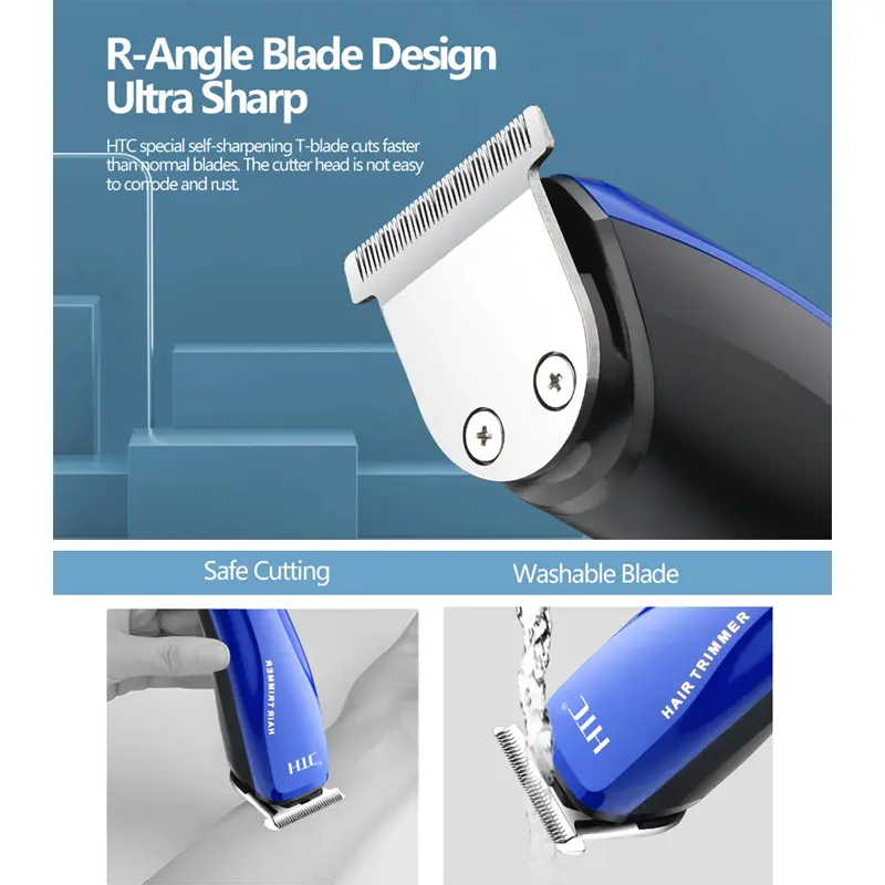 Picture of D Shop HTC At-528 Hair Trimmer Barber Hair Clipper Cordless Hair Cutting Machine Beard Trimmer Shaving Machine Wireless Electric Razor Shaver