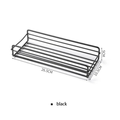 Picture of Bathroom Storage Rack Kitchen Organizer Shelf Black Shelves Corner Frame Iron Shower Punch Free Mounted Caddy Rack-D shop