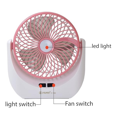 Picture of JY-SUPER Rechargeable USB Mini Desktop Table Fan with LED Light - JY-1880