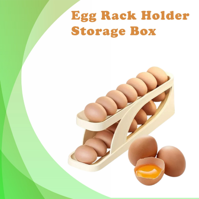 Picture of Double-Layer Egg Dispenser Automatic Roll-Down Egg Storage Rack Slide Egg Carton Refrigerator Egg Basket Kitchen Countertop Egg Holder Dshop