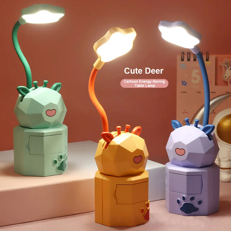 Picture of Book Lamp Rechargeable Bed Light Reading Light For Kids Mighty Bright Book Lights Kids Lamps for Bedrooms Girls,Kids Reading Light Cute Design USB Charging Warm Light 360 Degrees Gooseneck-D Shop