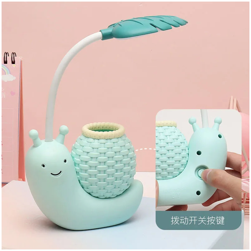 Picture of Cute Table Lamp, LED Night Study Light USB Charging Snail Animal Eye Protection Table Lamp with Adjustable Angle White Light for Kids Students-D shop