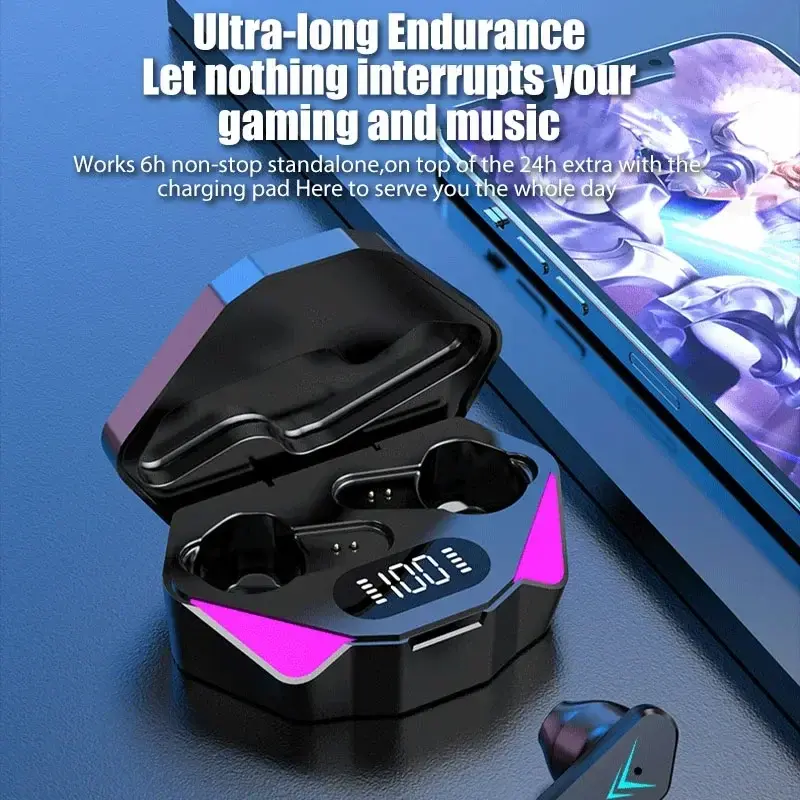 Picture of D Shop X15 TWS Earphone Bluetooth Wireless Headphone Sport Earbuds with Display Gamer Headset Gamer With Mic Handfree