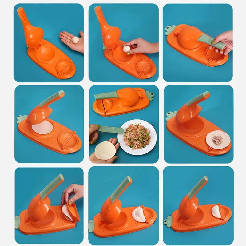 Picture of Pitha Maker 2 in 1 Dumpling Maker Dumpling Press Multifunction DIY Dumpling Mold Manual Dumpling Maker Machine Empanada Maker Press for Pressing Dumpling Skin-Dshop